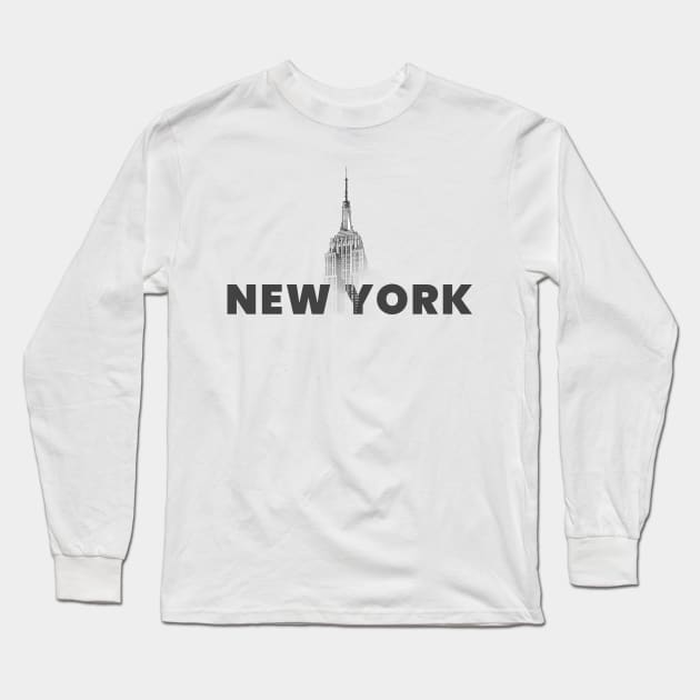 New York - Empire State Building Long Sleeve T-Shirt by info@dopositive.co.uk